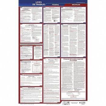 JJ KELLER Labor Law Poster Fed/STA MN SP 26inH 1yr, 36ER17