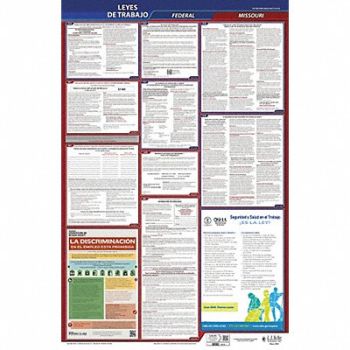JJ KELLER Labor Law Poster Fed/STA MO SP 40Wx26inH, 36EP11