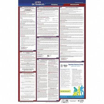 JJ KELLER Labor Law Poster Fed/STA MS SP 40Wx26inH, 36EP12