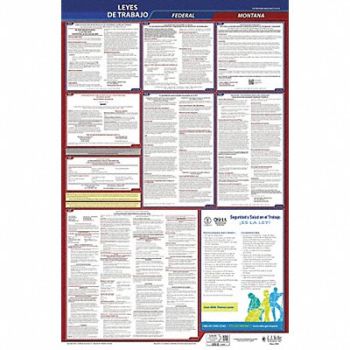 JJ KELLER Labor Law Poster Fed/STA MT SP 26inH 1yr, 36ER20