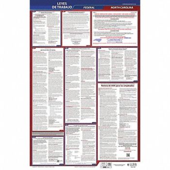 JJ KELLER Labor Law Poster Fed/STA NC SP 40Wx26inH, 36EP14