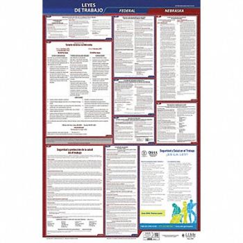 JJ KELLER Labor Law Poster Fed/STA NE SP 26inH 1yr, 36ER23