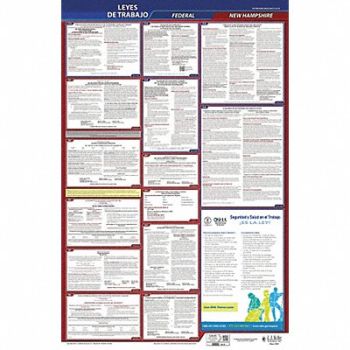 JJ KELLER Labor Law Poster Fed/STA NH SP 40Wx26inH, 36EP17