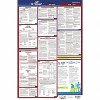 JJ KELLER Labor Law Poster Fed/STA NY SP 26inH 1yr, 36ER28