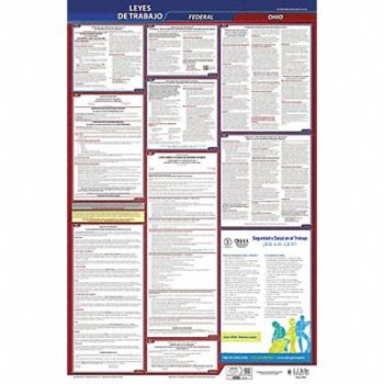 JJ KELLER Labor Law Poster Fed/STA OH SP 40Wx26inH, 36EP22