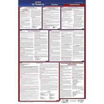 JJ KELLER Labor Law Poster Fed/STA PR SP 26inH 1yr, 36ER33