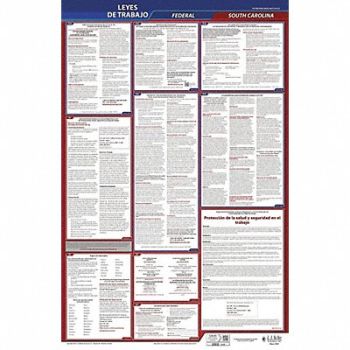 JJ KELLER Labor Law Poster Fed/STA SC SP 26inH 1yr, 36ER35