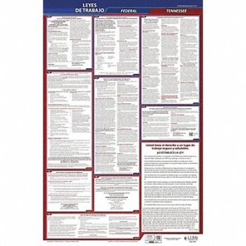 JJ KELLER Labor Law Poster Fed/STA TN SP 40Wx26inH, 36EP30