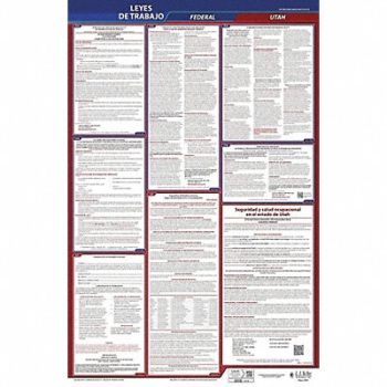 JJ KELLER Labor Law Poster Fed/STA UT SP 40Wx26inH, 36EP33
