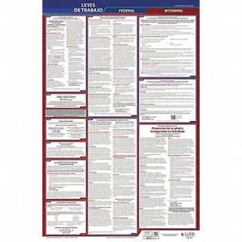 JJ KELLER Labor Law Poster Fed/STA WY SP 26inH 1yr, 36ER46