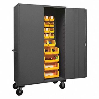 DURHAM MFG K4877 Bin Cabinet 80 x48 x24 Gray 42YlwBns, 36EZ55