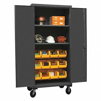 DURHAM MFG K4886 Bin Cabinet 80 x36 x24 Gray 12YlwBns, 36EZ58