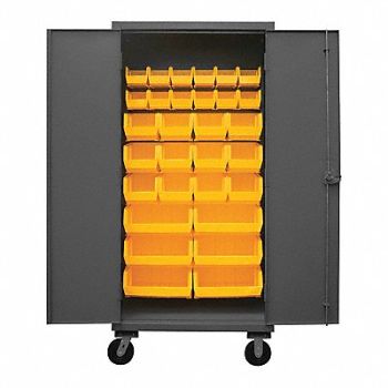 DURHAM MFG K4880 Bin Cabinet 80 x36 x24 Gray 30YlwBns, 36EZ61