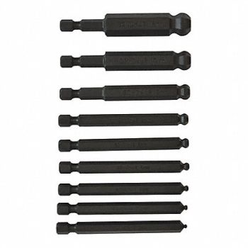 BONDHUS Set 9 Baldrvr Power Bits Mm, 36F551