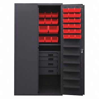 DURHAM MFG K4934 Bin Cabinet Gray 72 x36 x24 58RdBns, 36FA92