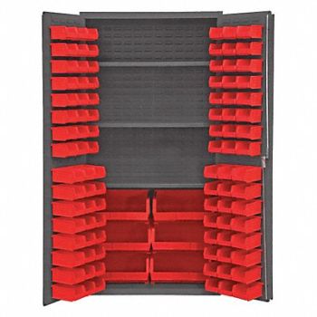 DURHAM MFG K4911 Bin Cabinet 72 x36 x24 Gray 102RedBns, 36FA94