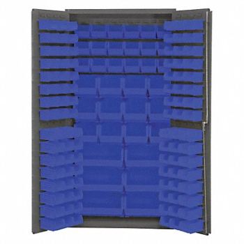DURHAM MFG K4889 Bin Cabinet 72 x36 x24 Gray 132BlueBns, 36FA97