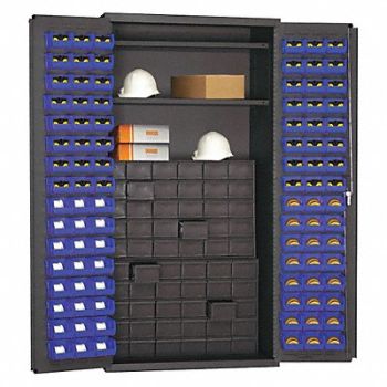 DURHAM MFG K4938 Bin Cabinet Gray 72 x36 x24 156BlBns, 36FA99