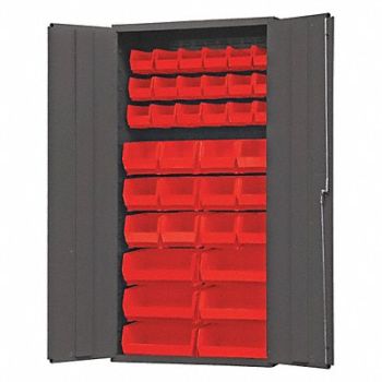 DURHAM MFG K4888 Bin Cabinet 72 x36 x18 Gray 36RedBns, 36FC07