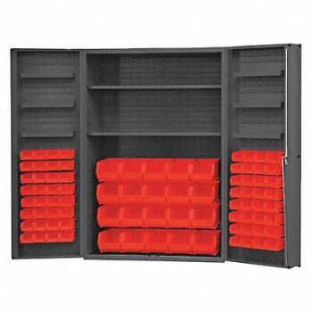 DURHAM MFG K4912 Bin Cabinet 72 x48 x24 Gray 84RedBns, 36FC16