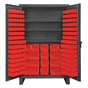 DURHAM MFG K4924 Bin Cabinet 78 x36 x24 Gray 134RedBns, 36FC54
