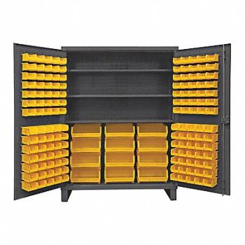 DURHAM MFG K4929 Bin Cabinet 78 x60 x24 Gray 156YlwBns, 36FC65