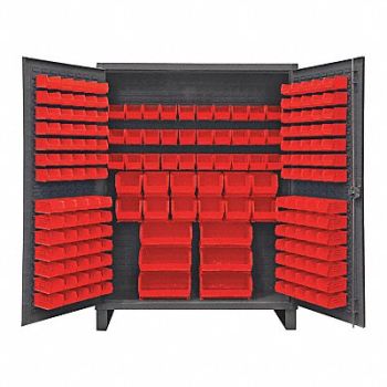 DURHAM MFG K4905 Bin Cabinet 78 x60 x24 Gray 198RedBns, 36FC66