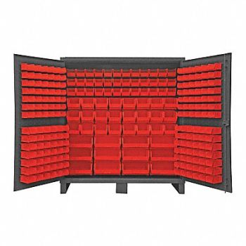 DURHAM MFG K4906 Bin Cabinet 78 x72 x24 Gray 240RedBns, 36FC72