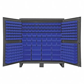 DURHAM MFG K4906 Bin Cabinet 78 x72 x24 Gray 240BlueBns, 36FC73