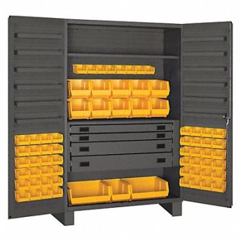 DURHAM MFG K4939 Bin Cabinet Gray 78 x48 x24 69YllwBns, 36FC81