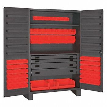 DURHAM MFG K4940 Bin Cabinet Gray 78 x48 x24 72RdBns, 36FC82