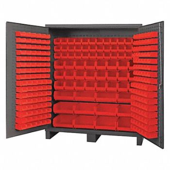 DURHAM MFG K4898 Bin Cabinet 84 x72 x24 Gray 264RedBns, 36FC93