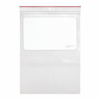 MINIGRIP RED LINE Reclosable Poly Bag Zip Seal PK1000, 36FF27