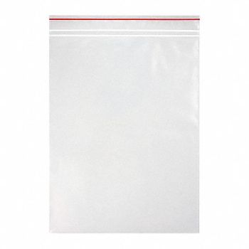 MINIGRIP RED LINE Reclosable Poly Bag Zip Seal PK1000, 36FF31