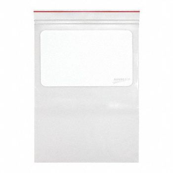 MINIGRIP RED LINE Reclosable Poly Bag Zip Seal PK1000, 36FF38