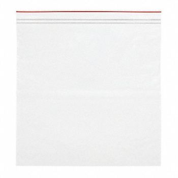 MINIGRIP RED LINE Reclosable Poly Bag Zip Seal PK500, 36FF39