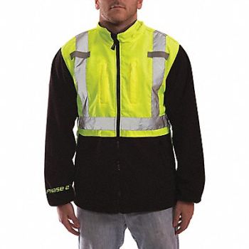 TINGLEY Hi-Vis Fleece Jacket Lime/Blk 5XL, 36FL65