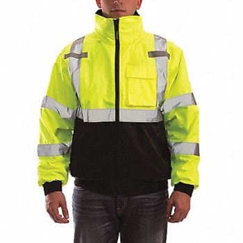 TINGLEY Hi-vis Bomber Jacket Insltd Lime/Blk 5XL, 36FL73