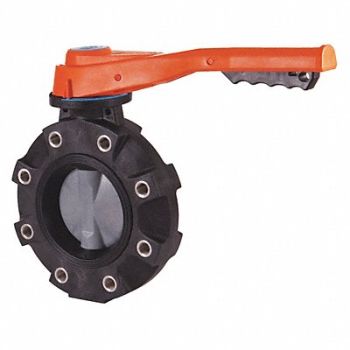 HAYWARD Butterfly Valve GFPP FPM 8in Lever Lug, 36FT99