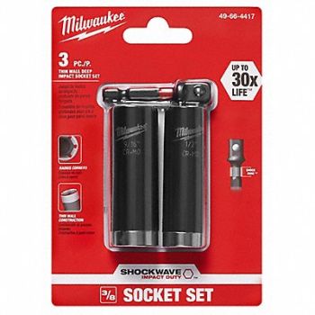 MILWAUKEE Impct Skt St Steel Blk Oxd 1/2- 9/16 in, 36GG53
