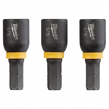 MILWAUKEE Nutsetter 5/16 Steel Impact Rated PK3, 36GG55