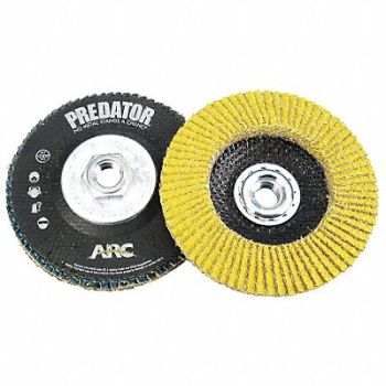 ARC ABRASIVES Flap Disc 4 1/2 in Dia 7/8 in Arbor PK10, 36H252