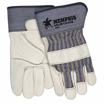 MCR SAFETY Leather Palm Gloves White XL, 36H985