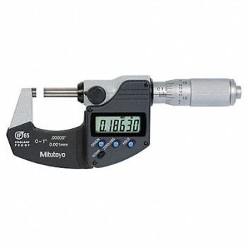 MITUTOYO Mic 0-1/0-25.4mm Friction NIST Case, 36J712