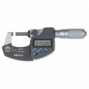 MITUTOYO Mic 0-1/0-25.4mm Friction NIST Case, 36J715