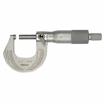 MITUTOYO Outside Mic 0-1 Ratchet NIST Case, 36J717