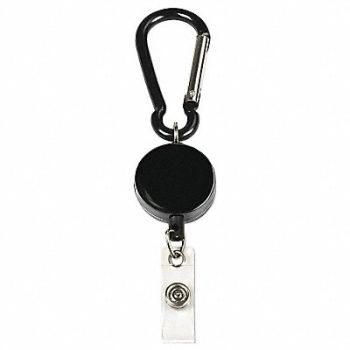 MYID ID Card Retractor Reel 23 in L Black, 36JN28