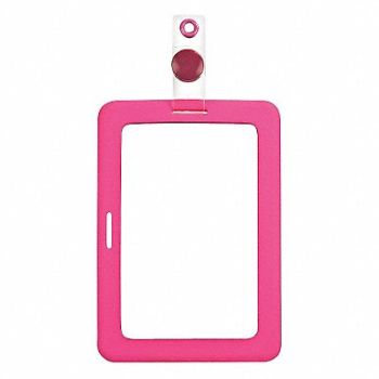 MYID Badge Holder Rubberized Pink PK2, 36JN31