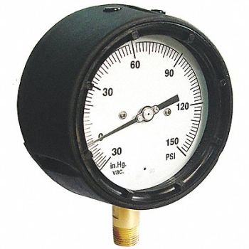 GRAINGER APPROVED Pressure Gauge 0 to 1000 psi Range Black, 36JV35
