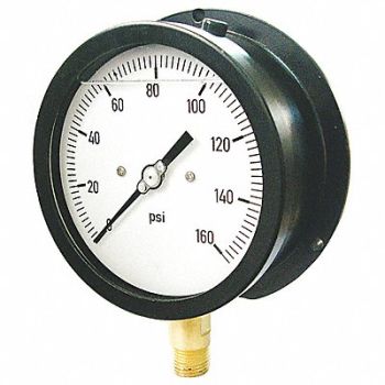 GRAINGER APPROVED Pressure Gauge 0 to 600 psi Range Black, 36JV41